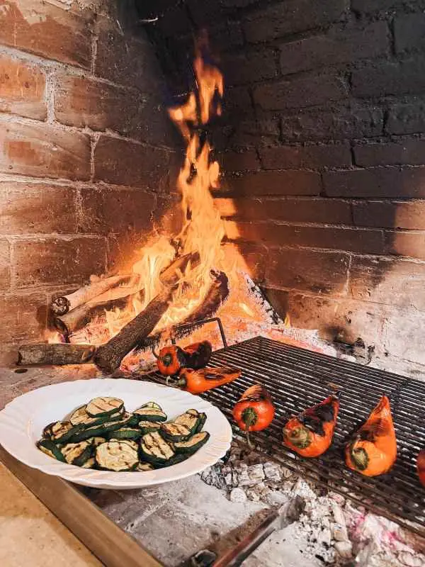 Traditional Dalmatian cooking over an open fire